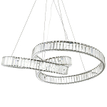 Подвесная люстра в виде изогнутых колец с хрустальным декором Ring Horizontal Oculus Chrome Light Chandelier варинант исполнения - 1 | Loft Concept в Костроме