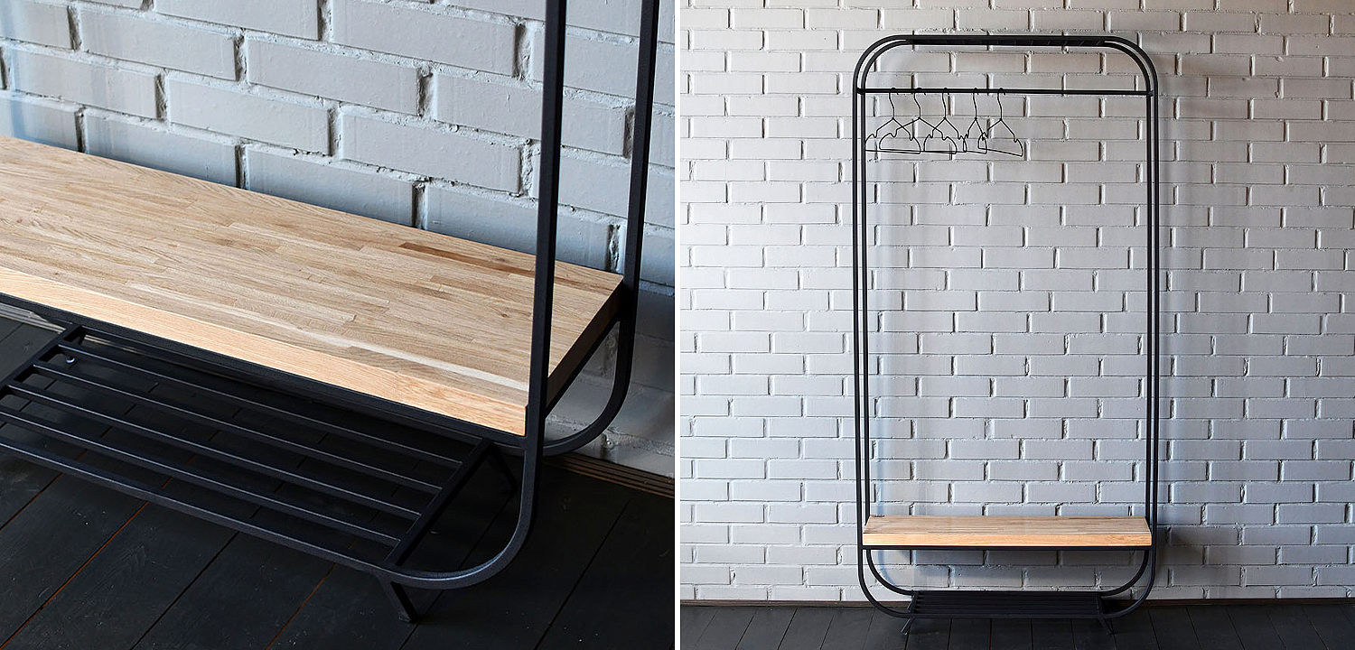 Рейл Tevin Industrial Metal Rust Clothes Rail Рейл Tevin Industrial Metal Rust Clothes Rail - Loft-Concept в Костроме
