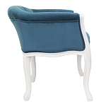 Кресло низкое в стиле прованс Louis French Armchair white and blue velour варинант исполнения - 1 | Loft Concept в Костроме
