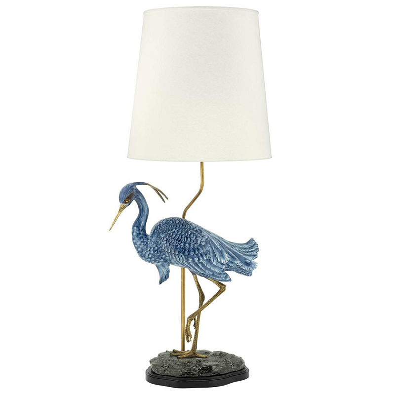 Настольная лампа ABHIKA LAMPTABLE HERON Голубой Золотой Настольная лампа ABHIKA LAMPTABLE HERON Голубой Золотой в Костроме | Loft Concept