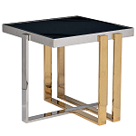 Столик журнальный квадратный с основанием в оттенках хром и золото Harmony Color and Shapes варинант исполнения - 1 | Loft Concept в Костроме