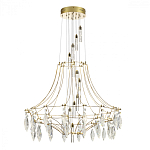 Люстра подвесная из металла с хрустальными прозрачными подвесками Quasar 81 варинант исполнения - 3 | Loft Concept в Костроме
