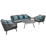 Диван трехместный уличный серый Gray Fiber варинант исполнения - 4 | Loft Concept в Костроме