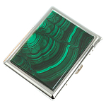 Портсигар на 10 сигарет с газовой зажигалкой из натурального камня Малахит Stone Cigarettes Cases варинант исполнения - 1 | Loft Concept в Костроме