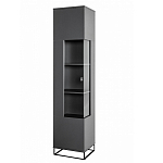 Шкаф-витрина цвета графит с полками и стеклянной дверью Strict Lines варинант исполнения - 1 | Loft Concept в Костроме