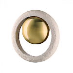 Бра с бежевым текстурным кольцом и латунным шаром в центре Tactile  варинант исполнения - 1 | Loft Concept в Костроме