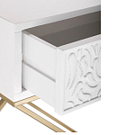 Приставной столик с выдвижным ящиком  White Table Carved Pattern варинант исполнения - 3 | Loft Concept в Костроме