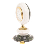 Часы настольные бронзовые из натуральных камней Мрамор и Змеевик Stone Clock варинант исполнения - 8 | Loft Concept в Костроме
