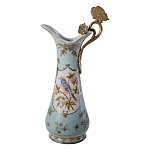 Кувшин с цветочным рисунком и бронзовой ручкой Blue Garden варинант исполнения - 1 | Loft Concept в Костроме