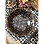 Блюдо черного цвета из фрафора на бронзовых ножках Eden Garden porcelain and bronze варинант исполнения - 4 | Loft Concept в Костроме