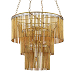 Люстра трёхъярусная золотого цвета Metal Tentacles варинант исполнения - 1 | Loft Concept в Костроме