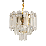 Люстра многоярусная с овальными прозрачными подвесками 28 см Harmonica варинант исполнения - 1 | Loft Concept в Костроме