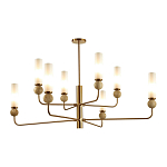 Люстра на штанге с 8-ю цилиндрическими матовыми плафонами и шарами из камня Orb Essence варинант исполнения - 8 | Loft Concept в Костроме