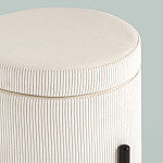 Молочный пуф на черных ножках SANJAY варинант исполнения - 4 | Loft Concept в Костроме