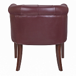 Кресло низкое из натуральной кожи на 4-х деревянных ножках из массива бука Chloe Leather Armchair vine варинант исполнения - 3 | Loft Concept в Костроме