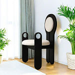 Стул черный из дерева с круглой спинкой Chair in Neoclassical Style варинант исполнения - 3 | Loft Concept в Костроме