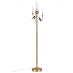 Торшер с 2-мя фигурками птиц на изогнутых прозрачных трубках Ganthea варинант исполнения - 4 | Loft Concept в Костроме