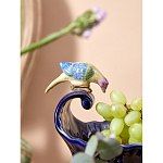 Чаша темно-синего цвета из фарфора с разноцветной птичкой Eden Garden porcelain and bronze варинант исполнения - 15 | Loft Concept в Костроме