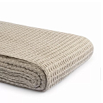 Плед из шерсти бежевого цвета с бахромой Waffle Comfort варинант исполнения - 3 | Loft Concept в Костроме