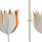 Люстра белая прямоугольная с абажурами в виде цветков тюльпана White Tulips варинант исполнения - 1 | Loft Concept в Костроме