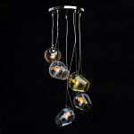 Люстра каскадная с 5-ю разноцветными стеклянными плафонами Kaleido варинант исполнения - 3 | Loft Concept в Костроме