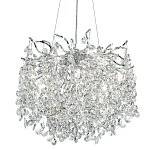Люстра с хрустальными подвесками на металлических ветках Fairytree Light Silver Chandelier 10 варинант исполнения - 1 | Loft Concept в Костроме