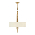 Люстра подвесная с широким белым текстильным абажуром и вертикальными декоративными элементами Hinkley варинант исполнения - 2 | Loft Concept в Костроме