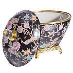 Шкатулка черного цвета с цветочной росписью Eden Garden варинант исполнения - 2 | Loft Concept в Костроме