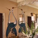 Обои ручная роспись Sarus Cranes Colourway SC-208 on Raw Silk dyed silk варинант исполнения - 2 | Loft Concept в Костроме