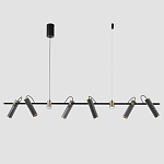 Люстра с 8-ю цилиндрическими плафонами на магнитном креплении и черным металлическим основанием Bronze Concert варинант исполнения - 1 | Loft Concept в Костроме