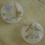 Круглая подставка под благовония из эпоксидной смолы с цветами белая Epoxy Resin Flowers Incense Stand White варинант исполнения - 2 | Loft Concept в Костроме