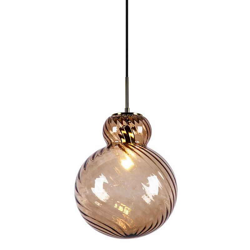 Подвесной светильник Amber RIBBED BASE Янтарный в Костроме | Loft Concept 