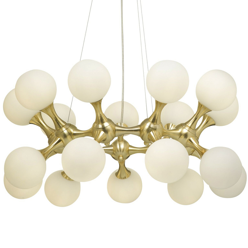 Люстра MOONDROP Chandelier Gold 18 Золотой Белый Люстра MOONDROP Chandelier Gold 18 Золотой Белый в Костроме | Loft Concept