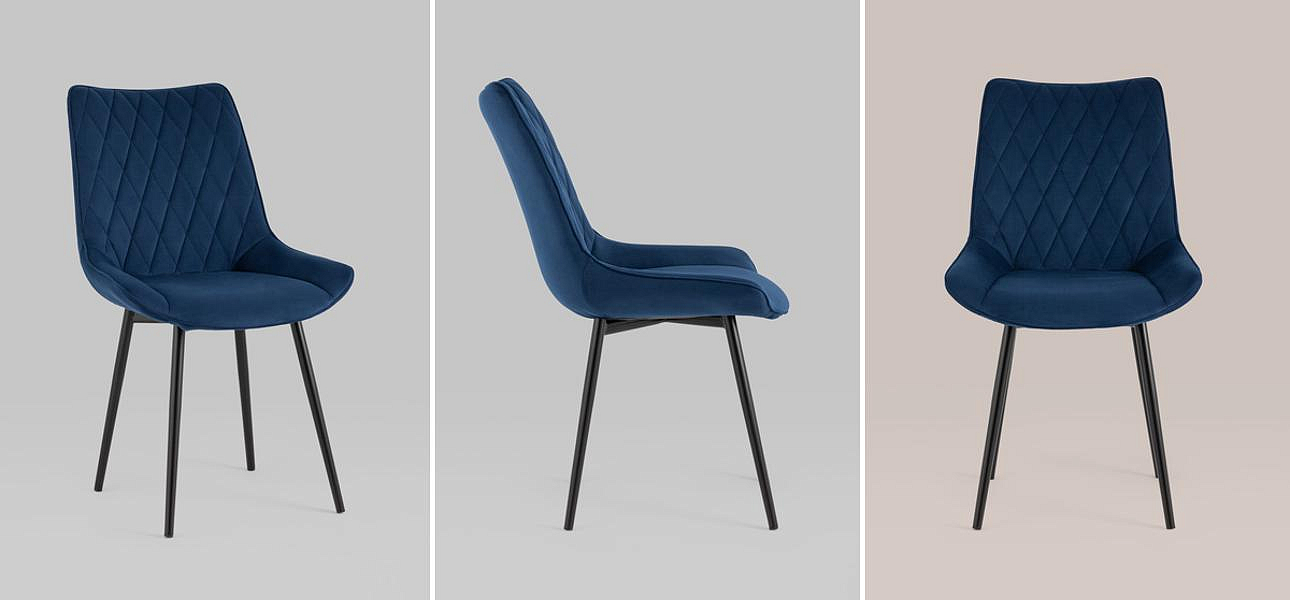 Стул Seoul S Chair Синий велюр Стул Seoul S Chair Синий велюр - Loft-Concept в Костроме