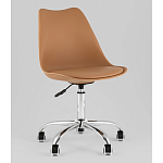 Офисный стул на металлическом основании EGGERY Brown пластик варинант исполнения - 1 | Loft Concept в Костроме