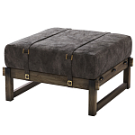 Пуф Duncan винтажная черная кожа  варинант исполнения - 2 | Loft Concept в Костроме