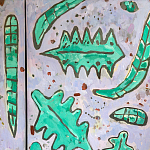 Премиальный Шкаф Defoliation двухстворчатый роспись зеленые листья  варинант исполнения - 5 | Loft Concept в Костроме