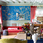 Обои ручная роспись Houghton Canton Blue варинант исполнения - 4 | Loft Concept в Костроме