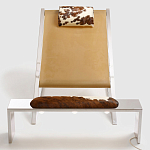 Дизайнерское кресло на металлическом каркасе с подставкой для ног Poltronova Mies Armchair варинант исполнения - 5 | Loft Concept в Костроме