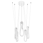 Подвесной светильник белого цвета с 6-ю изогнутыми плафонами Flow Loop варинант исполнения - 4 | Loft Concept в Костроме