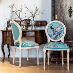 Стул из массива бука с изображением птиц и цветов Turquoise Beige Chinoiserie Garden Chair варинант исполнения - 8 | Loft Concept в Костроме