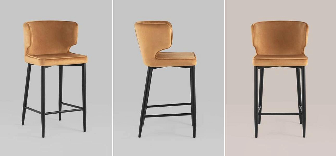Стул Полубарный Chair посадка 65 см Терракотовый Велюр Стул Полубарный Chair посадка 65 см Терракотовый Велюр - Loft-Concept в Костроме