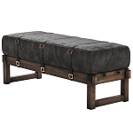 Банкетка Duncan винтажная черная кожа варинант исполнения - 3 | Loft Concept в Костроме