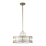 Подвесной светильник цвета латунь с белым матовым плафоном с геометрическим рисунком Feiss варинант исполнения - 7 | Loft Concept в Костроме