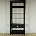 Стеллаж Elsa Dreams Black со стеклянными полками и ящиком варинант исполнения - 4 | Loft Concept в Костроме