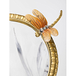 Ваза из прозрачного стекла с бронзовой вставкой в виде цветущей ветви Eden Garden porcelain and bronze варинант исполнения - 3 | Loft Concept в Костроме