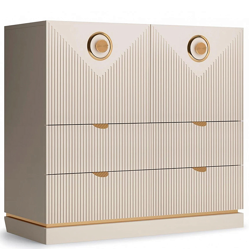 Комод с фактурным фасадом Satin Furniture Бежево-серый Комод с фактурным фасадом Satin Furniture Бежево-серый в Костроме | Loft Concept
