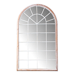 Зеркало-окно настенное в венецианском стиле с деревянной рамой бежевого цвета Venetian Smooth варинант исполнения - 1 | Loft Concept в Костроме