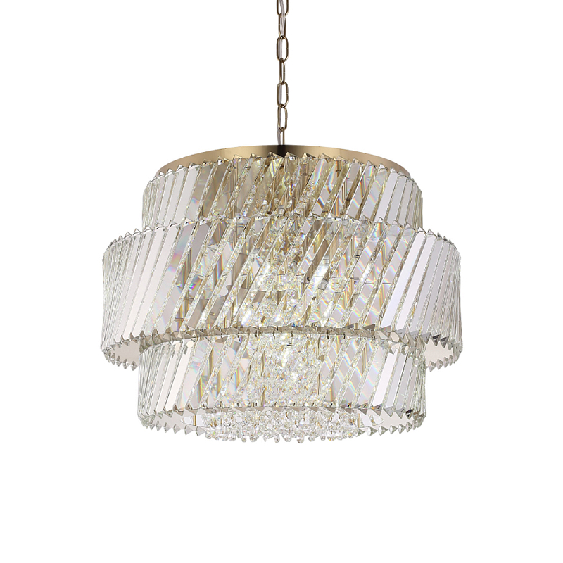 Люстра круглая в классическом обрамлении Light Connoisseurs Beauty Прозрачное Стекло Латунь в Костроме | Loft Concept 