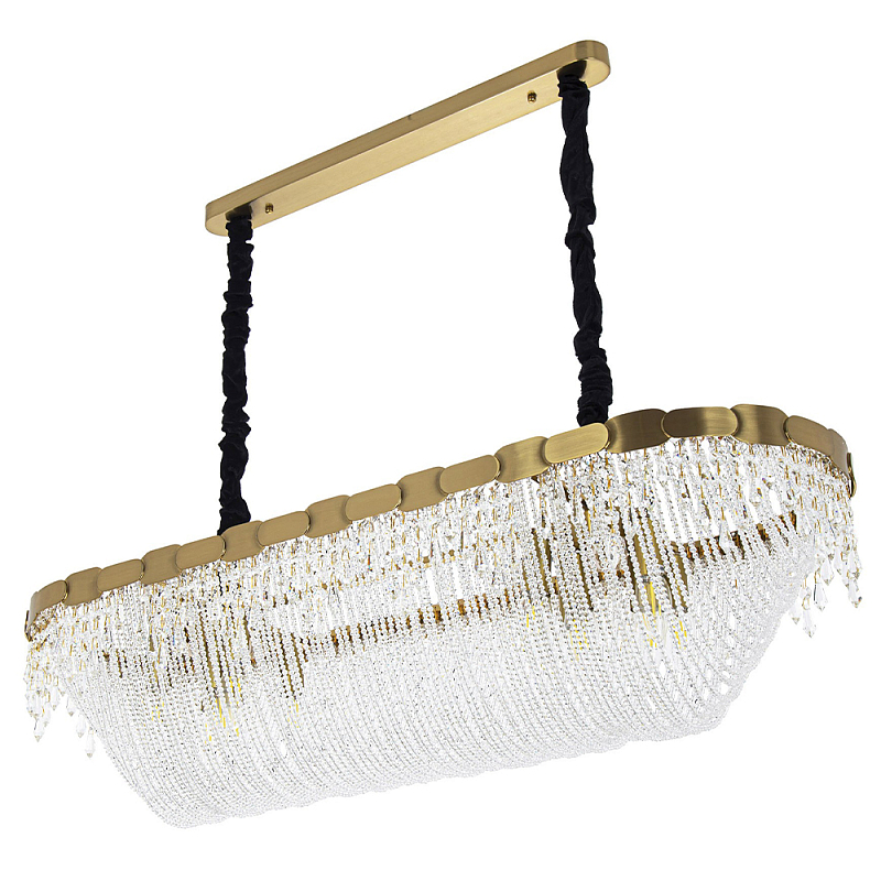 Люстра с хрустальными подвесками Riche Crystal Metal Chandelier 12 Латунь Прозрачный Черный Люстра с хрустальными подвесками Riche Crystal Metal Chandelier 12 Латунь Прозрачный Черный в Костроме | Loft Concept